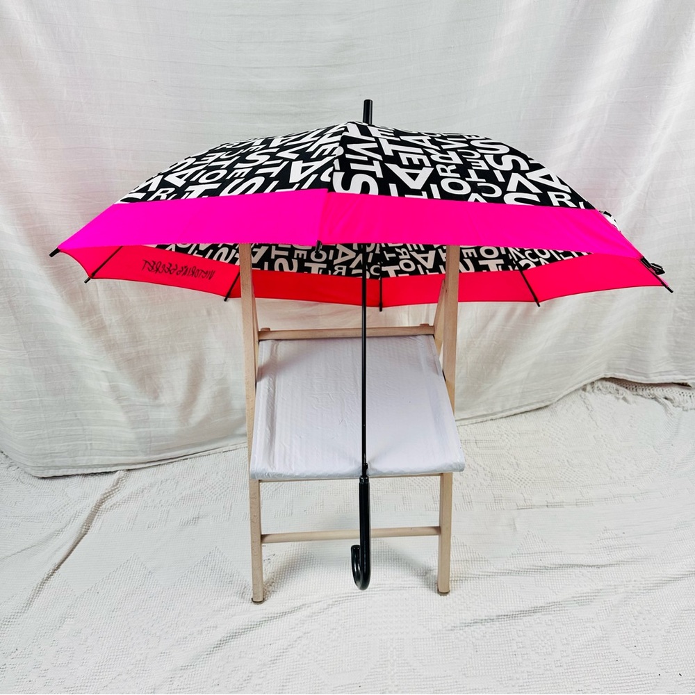 Victoria’s Secret Umbrella NWOT Full Size Black Pink